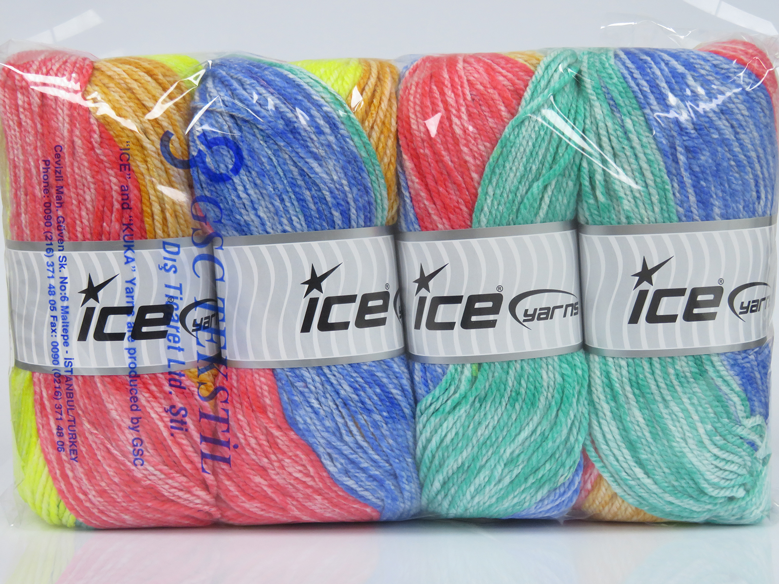 Regenboog Zelfstrepende Garens 4x100gr