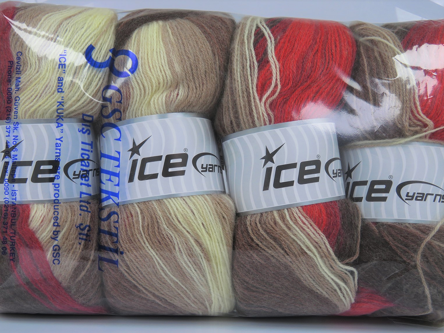 Rood|Crème|Bruin Tinten Herfst Winter Garens 4x100gr