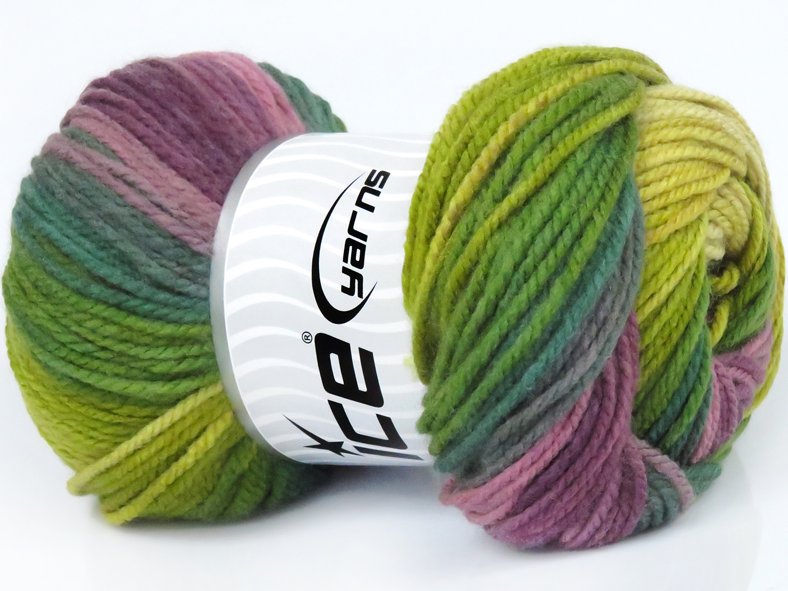 Groen Tinten|Kastanjebruine tinten Zelfstrepende Garens 4x100gr