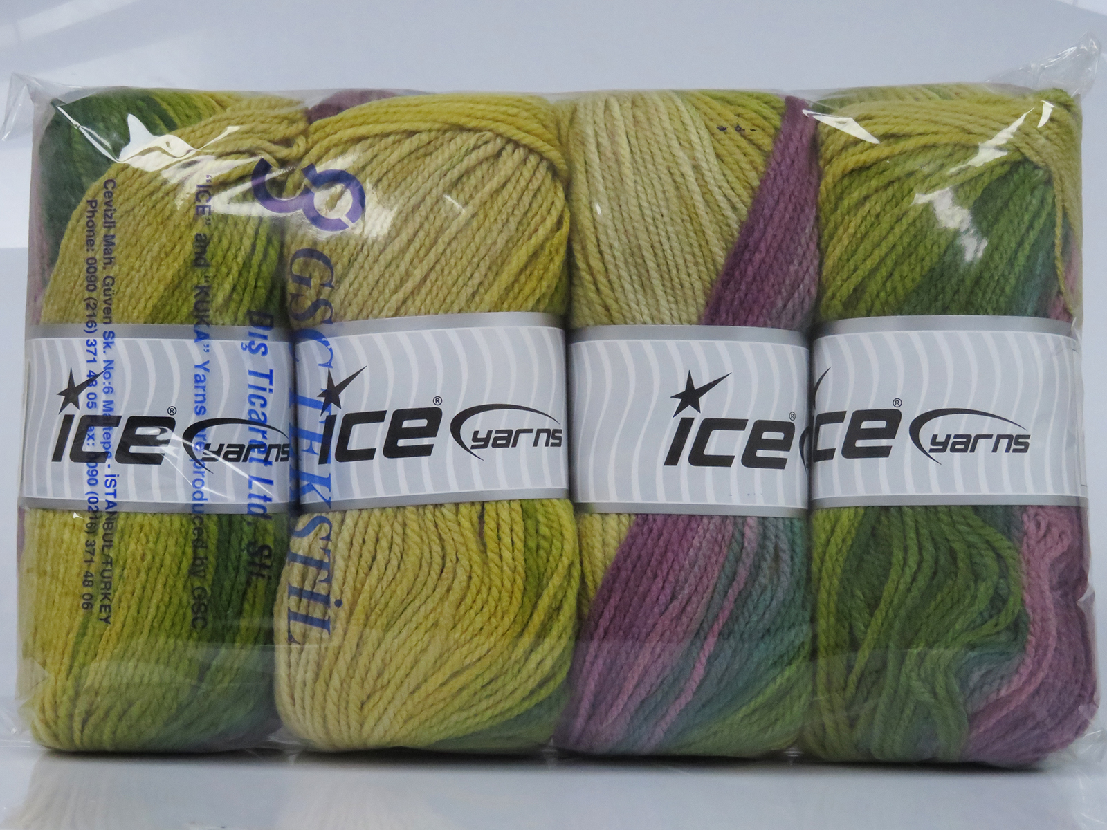 Groen Tinten|Kastanjebruine tinten Zelfstrepende Garens 4x100gr