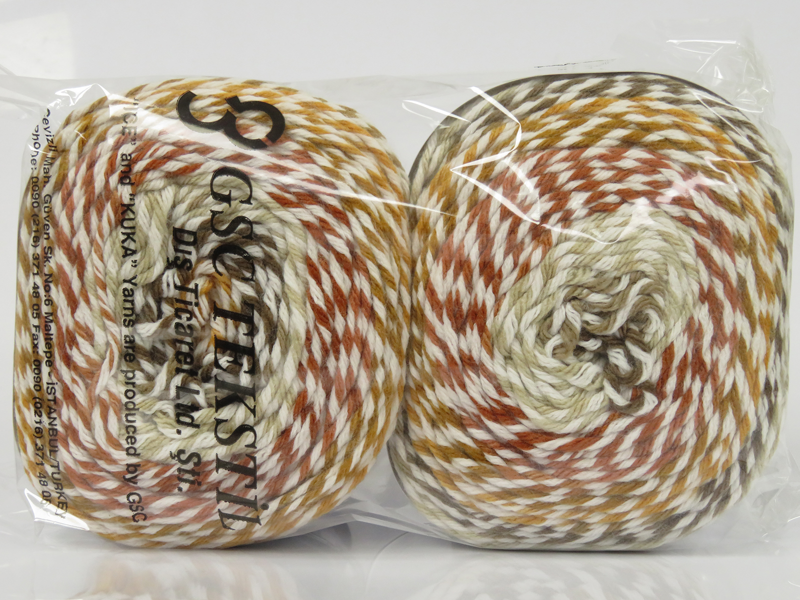 Bruin|Wit|Goud|Koper|Beige Cakes Yarns 2x150gr
