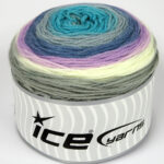 Blauw|Wit|Turkoois|Grijs Cakes Yarns 2x150gr