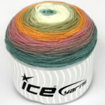 Groen|Crème|Oranje|Kameel|Roze tinten Cakes Yarns 2x150gr