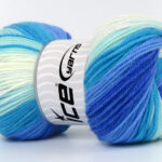 Wit|Blauw Tinten Baby Garens 4x100gr