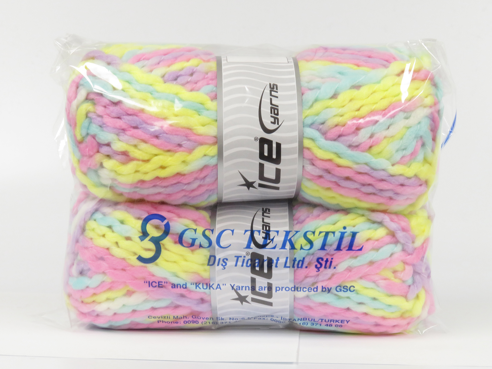 Roze|Lila|Turkoois|Geel Herfst Winter Garens 2x150gr