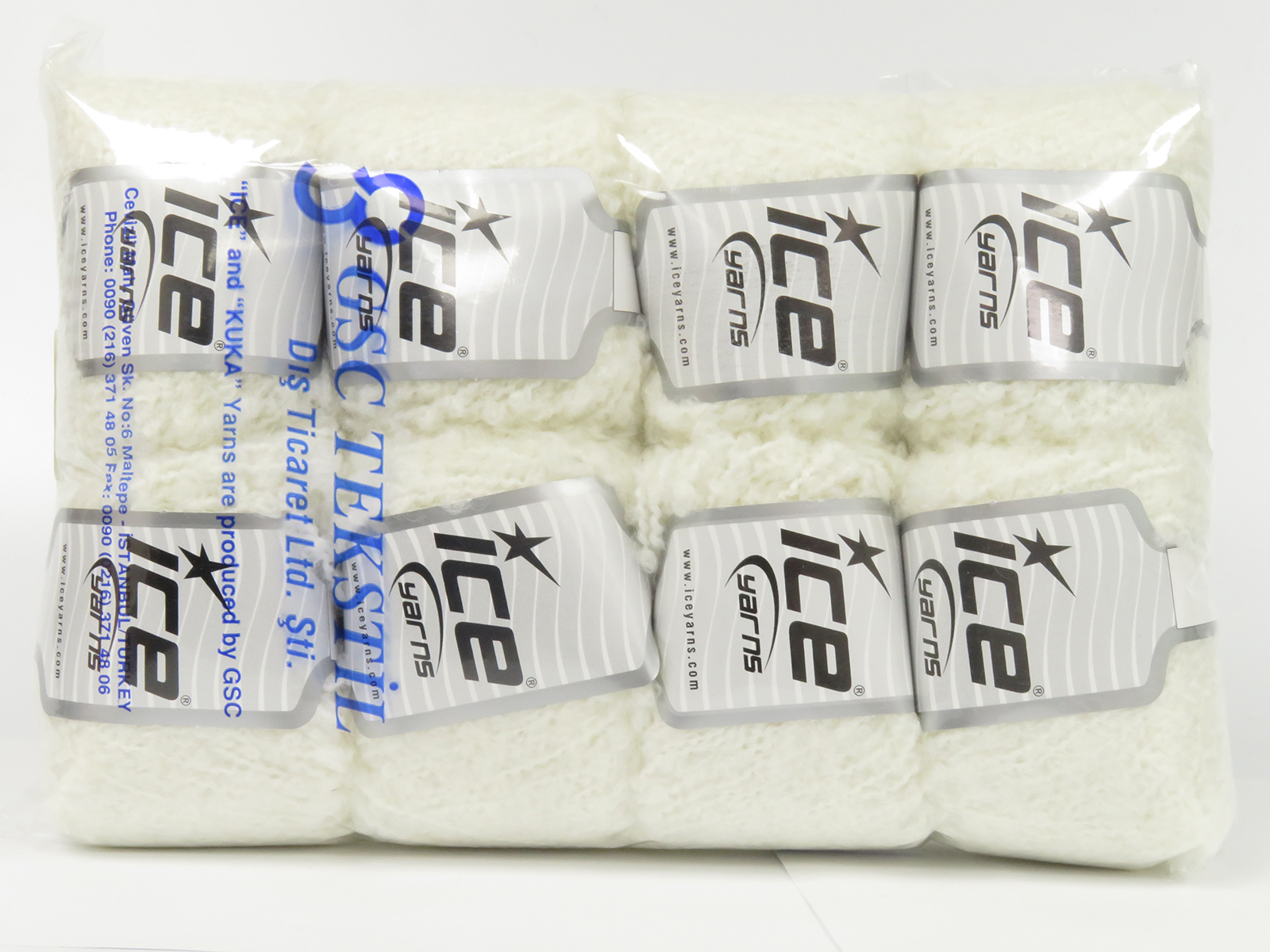 Wit Luxe Boucle Garen – Pendikte 6 mm Pakket 8x50gr