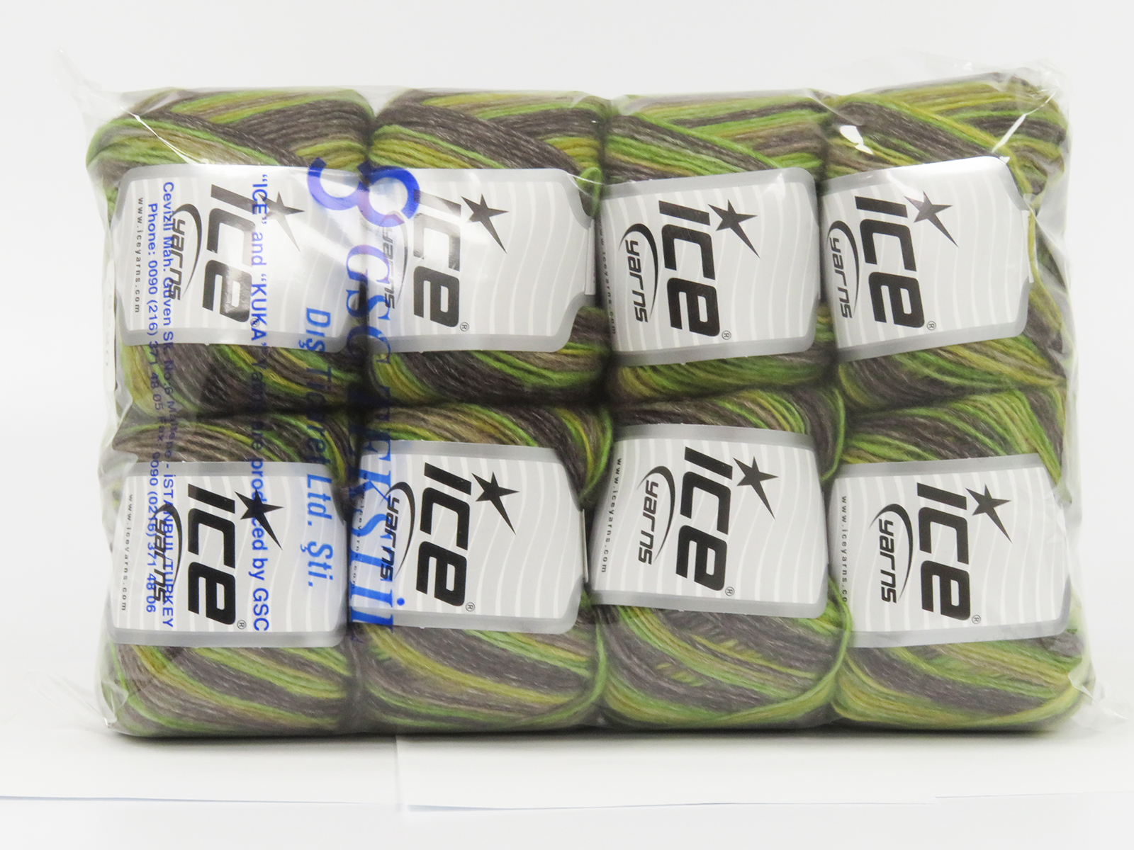 Grijs|Kameel|Groen Tinten Closeout Yarns 8x50gr