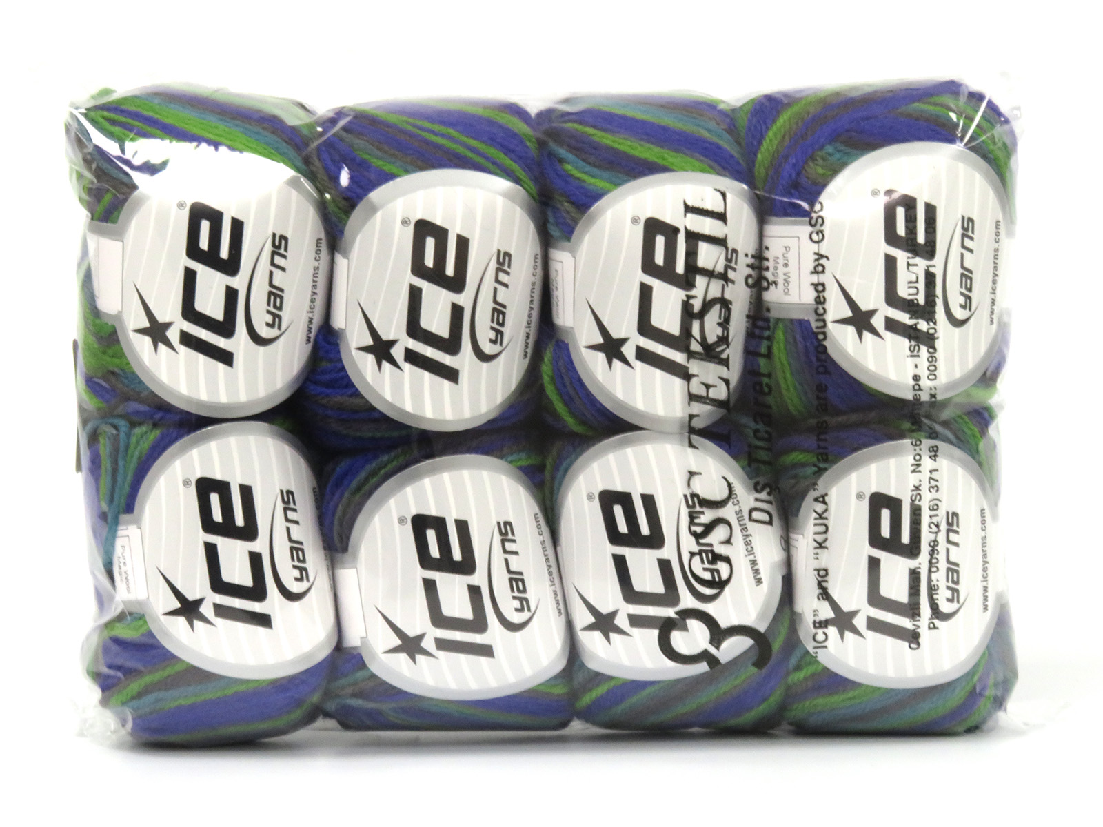 Groen|Paars|Turkoois|Grijs Tinten Limited Edition Luxury Yarns 8x50gr