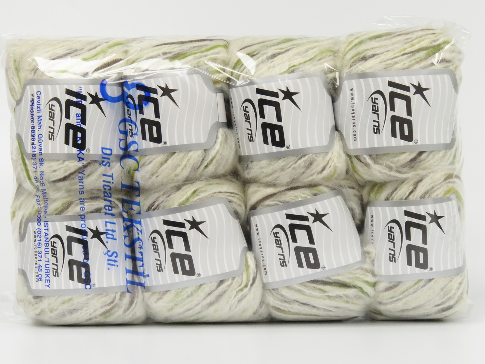 Bruin|Crème|Groen Tinten Custom Blend Yarns 8x50gr