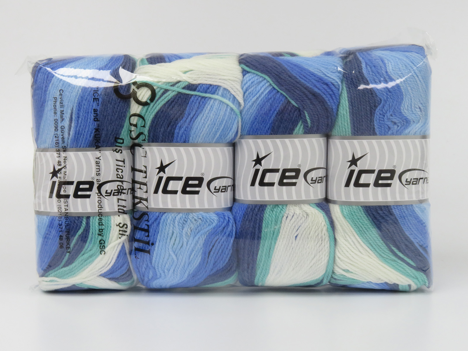 Wit|Blauw Tinten|Mint Groen Baby Garens 4x100gr
