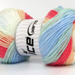 Wit|Mint Groen|Baby Blauw|Zalm tinten Baby Garens 4x100gr