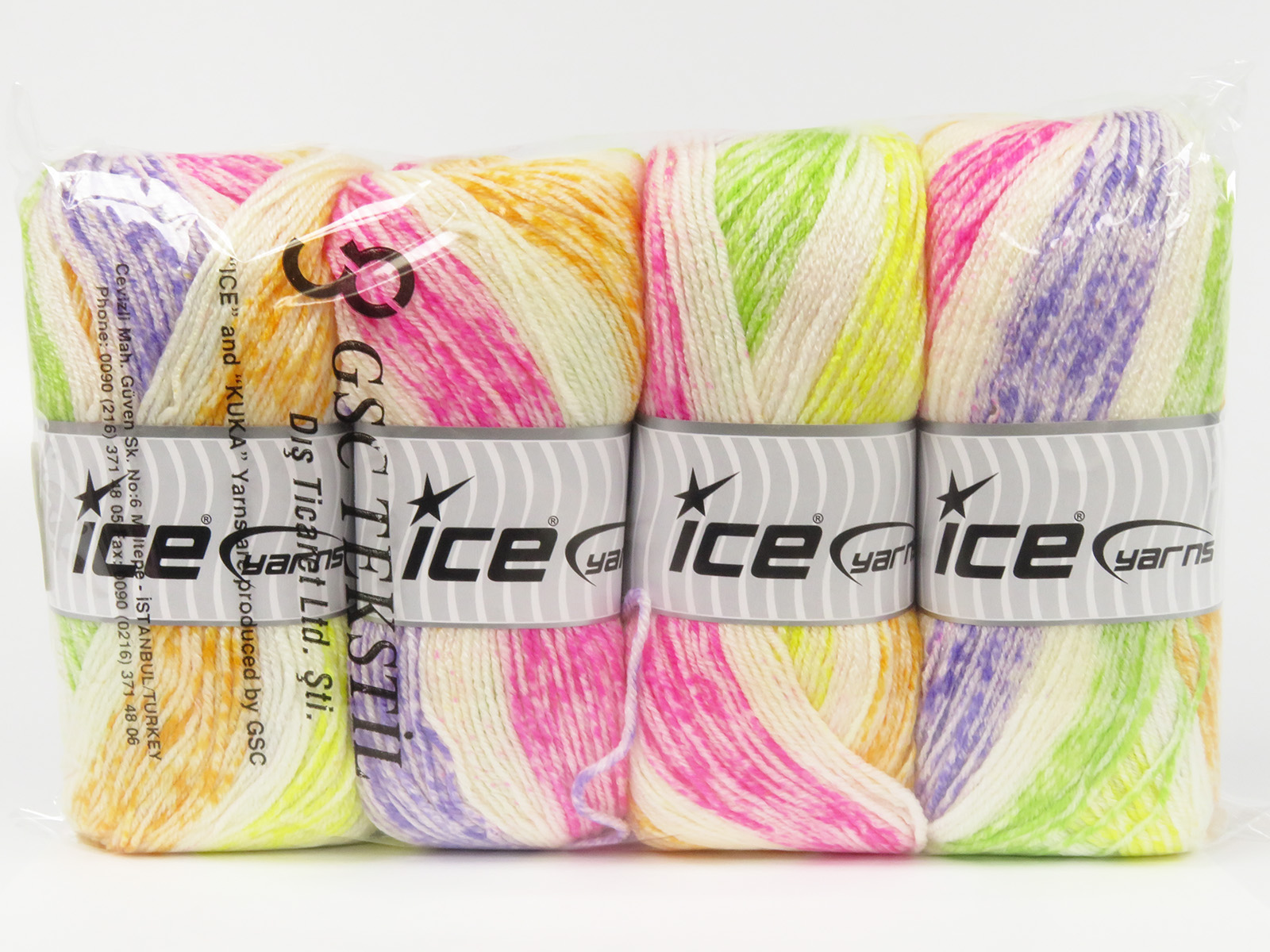 Groen|Roze|Lila|Oranje|Ecru Baby Garens 4x100gr