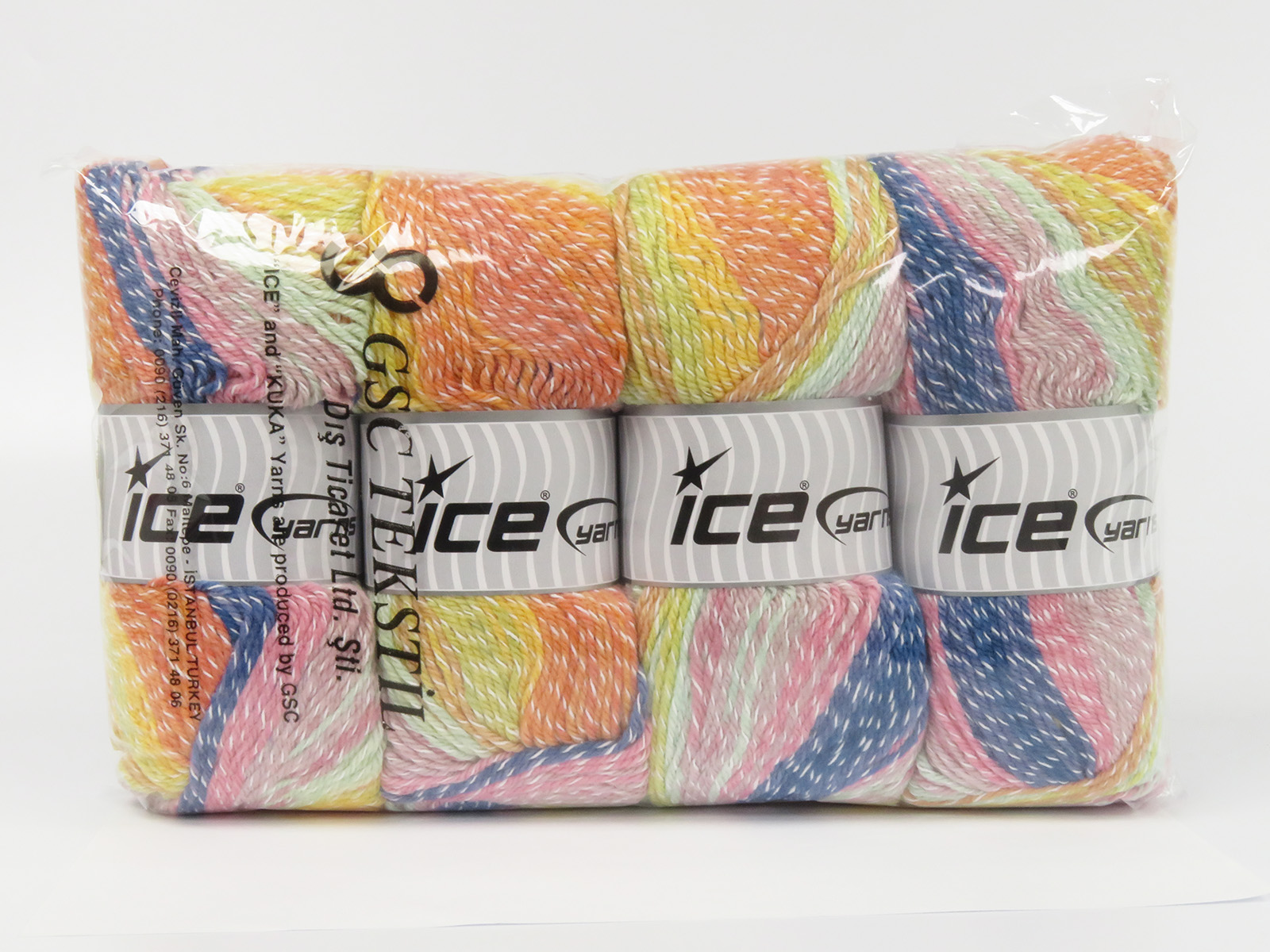 Blauw|Groen Tinten|Roze tinten|Goud Tinten Zelfstrepende Garens 4x100gr