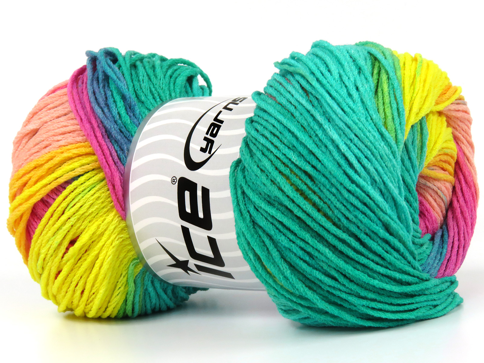 Groen|Geel|Roze tinten Zelfstrepende Garens 4x100gr