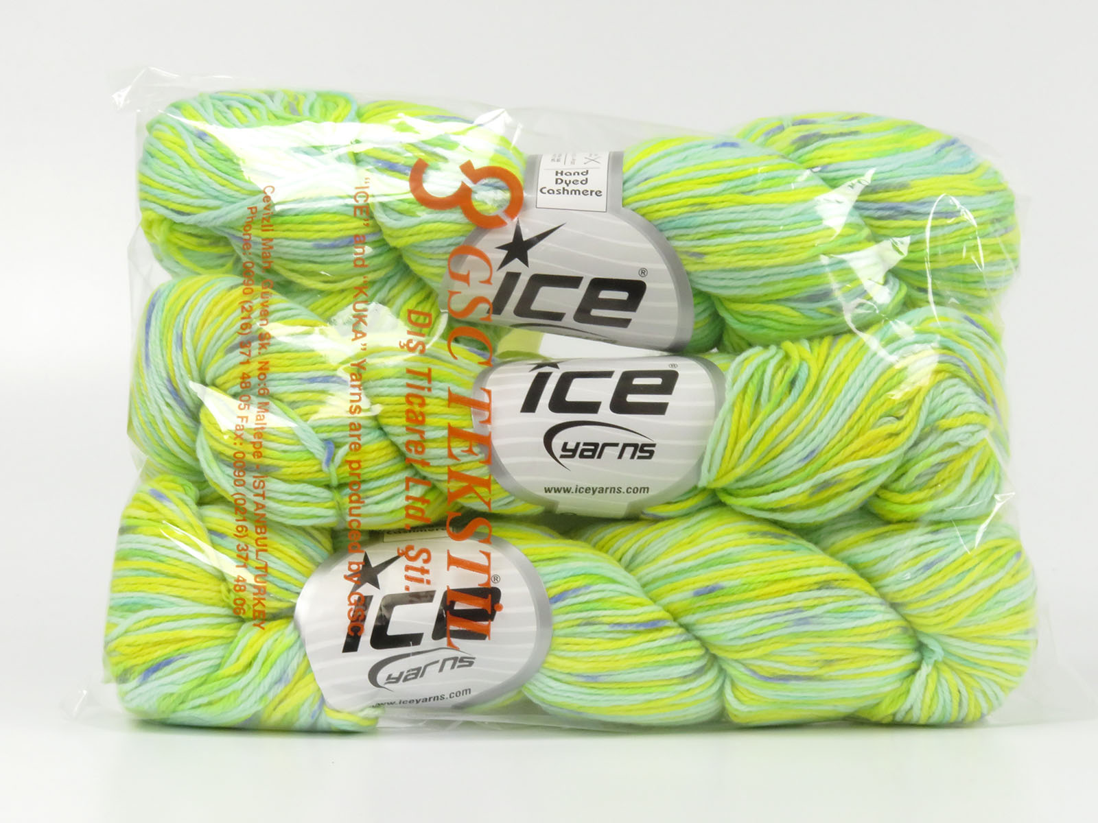 Groen Tinten|Blauw Tinten Wol Cashmere Polyamide Garens 3x100gr