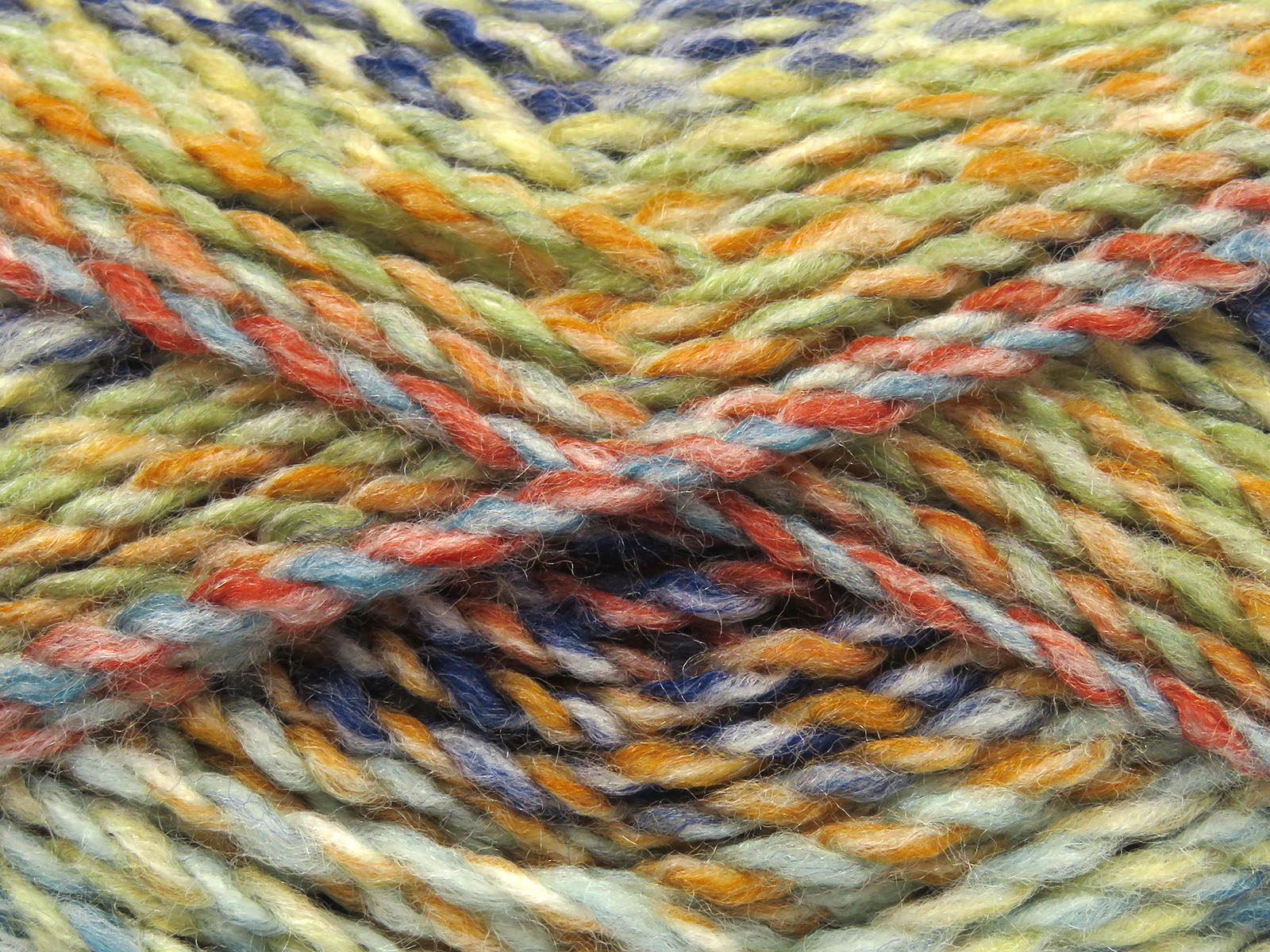 Groen|Blauw|Crème|Oranje|Turkoois Zelfstrepende Garens 4x100gr