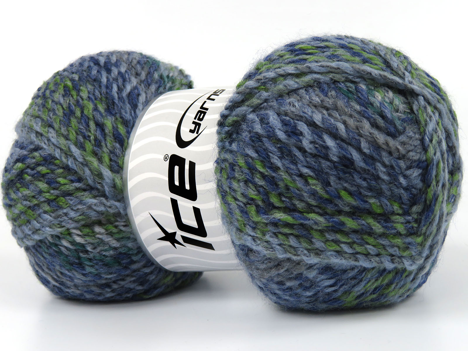 Groen|Blauw Tinten Zelfstrepende Garens 4x100gr