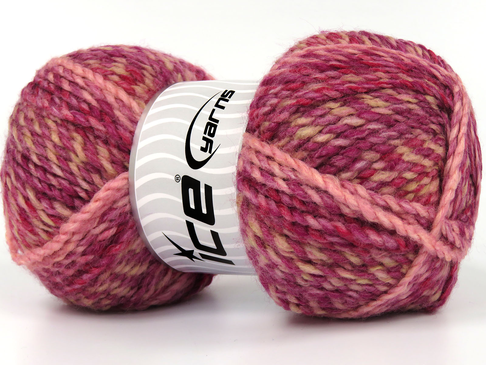 Rood|Lila tinten|Roze tinten Zelfstrepende Garens 4x100gr