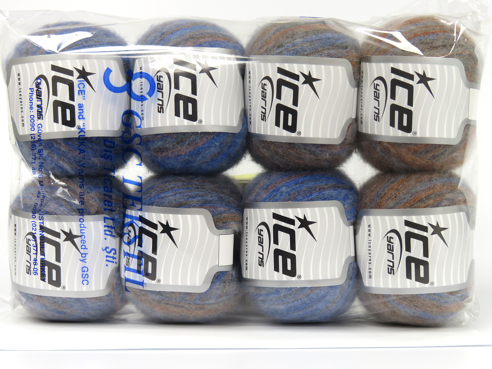 Blauw|Oranje|Grijs Limited Edition Luxury Yarns 8x50gr