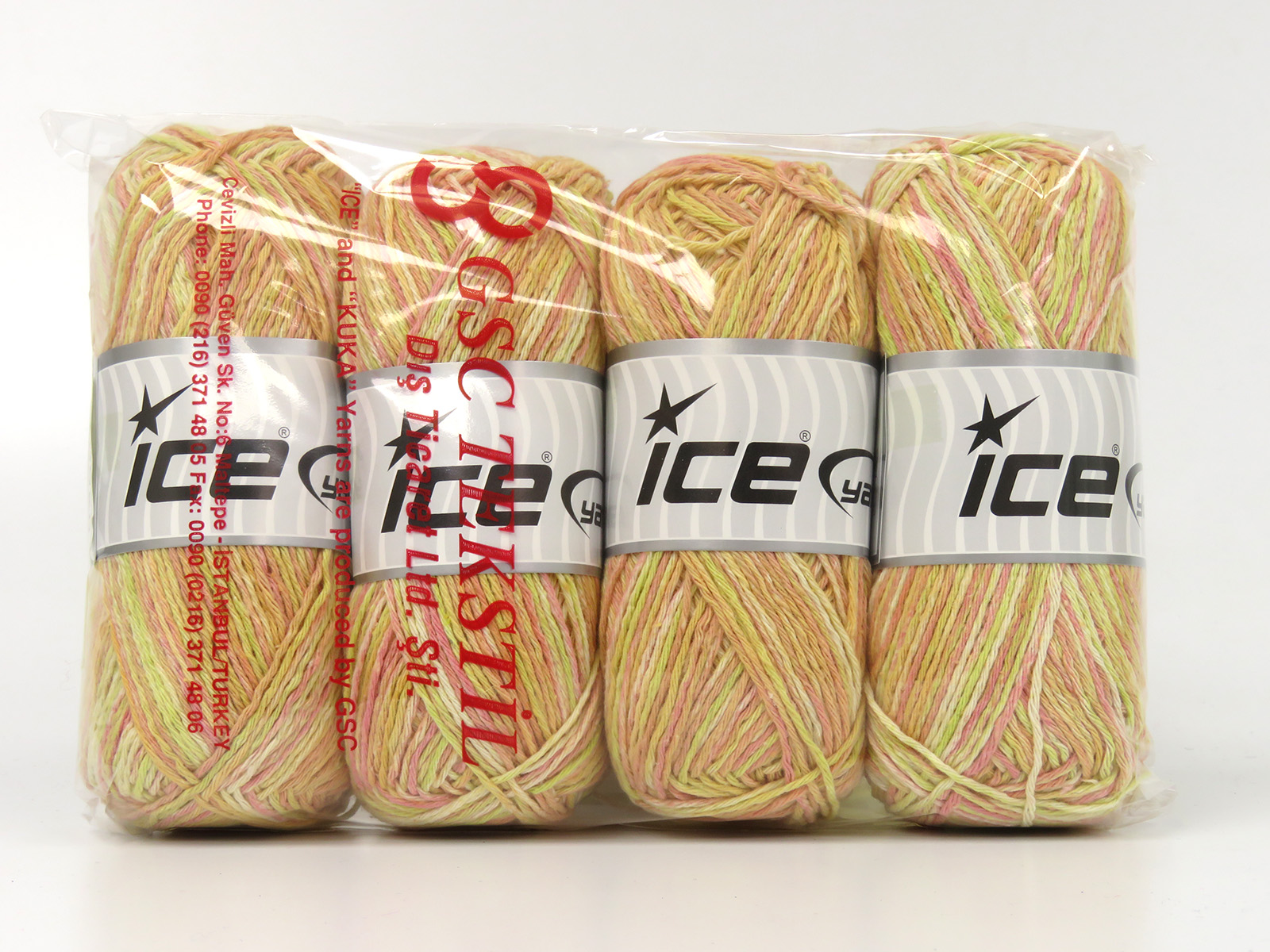 Groen|Roze|Crème|Oranje Lente Zomer Garens 4x100gr
