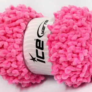 Roze Chenille Garen Goedkoop 4 x100gr Microfiber naalddikte 9mm