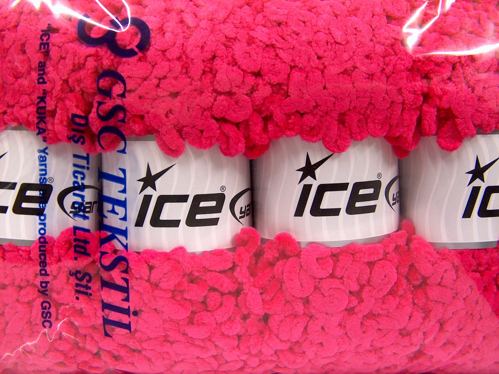 Fuchsia Chenille Yarns 4x100gr