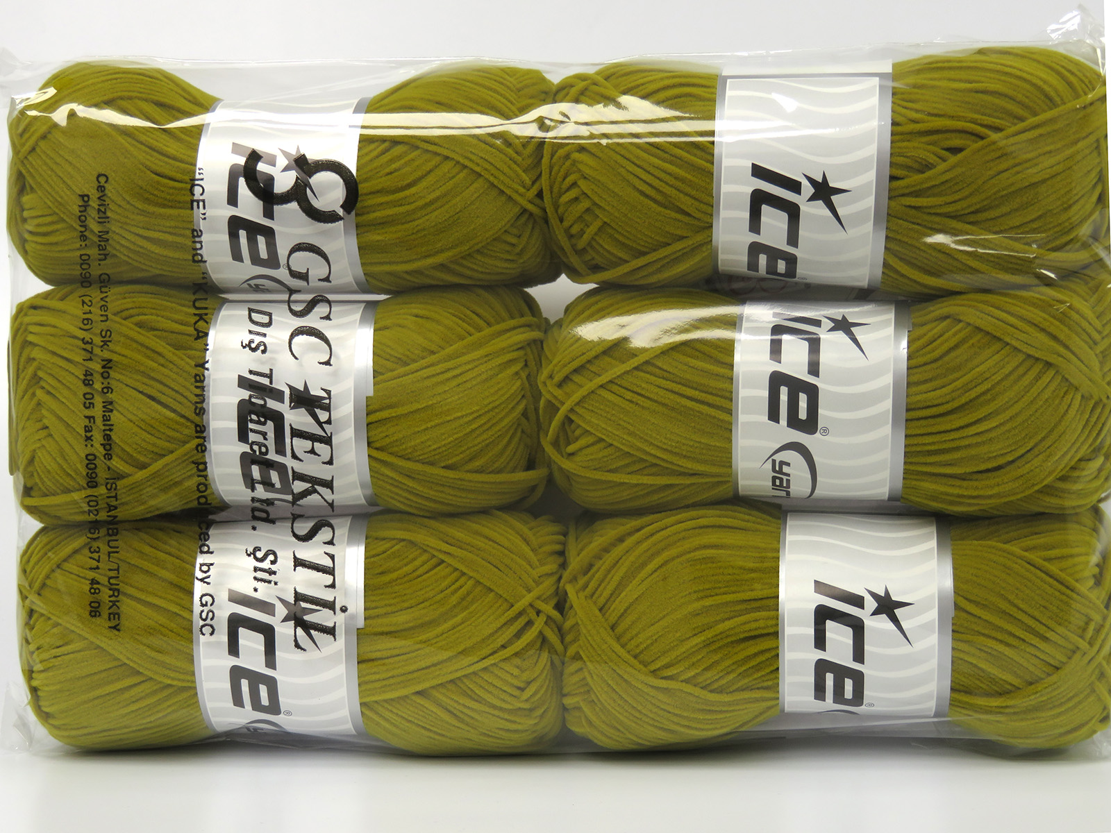 Olijfgroen Chenille Yarns 6x50gr Pendikte 4mm