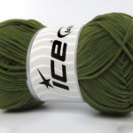 Khaki Chenille Yarns 6x50gr Pendikte 4mm