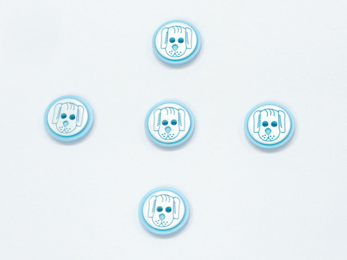 5 Dog Face Figure Buttons – Naalden – Accessoires – 1 st